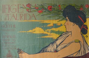 Cartell de Miquel Utrillo per a la representació d'Ifigènia a Tàuride, de Goethe, traduïda per Joan Maragall, el 1898. Premonició de canvis...