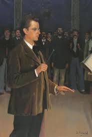 Santiago Rusiñol, Retrat d'Enric Morera dirigint la coral Catalunya Nova (1897). Museu del Cau Ferrat, Sitges. 