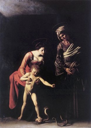 Caravaggio Madonna dei palafrenieri, 1605 (2)