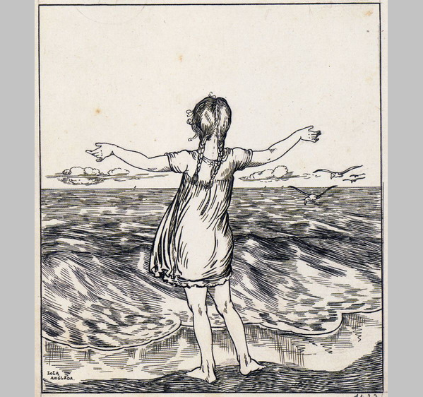 Lola Anglada, s titol, Nena davant de mar