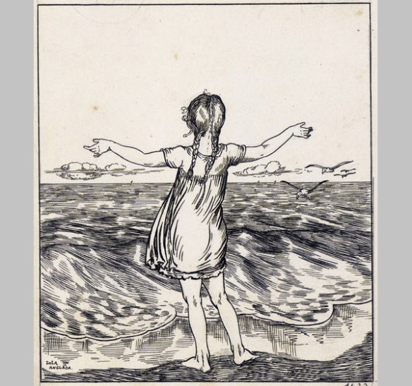 Lola Anglada, s titol, Nena davant de mar